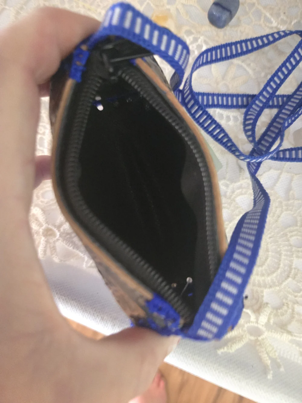 4/$15 Coastal Cowgirl Boho Bag Blue Woven Crossbody Bag Small 5